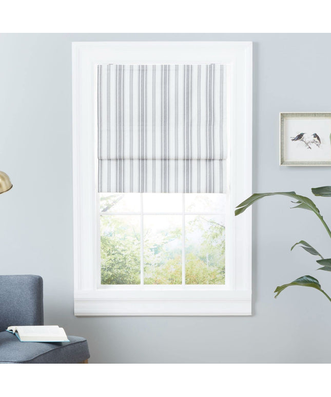 Exclusive Home Ricardo Total Blackout Roman Shade, 86.36 x 162.56 cm, Black