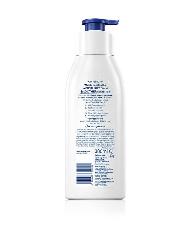 NIVEA Body Lotion for Very Dry Skin, Repair & Care, with Deep Moisture Serum and Dexpanthenol, 72H Relief from Dry & Tight Skin, 400ml (Packaging May Vary)