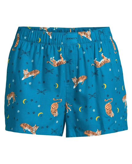 SIZE: S(4-6) - Joyspun Women's Woven Pajama Boxer Shorts