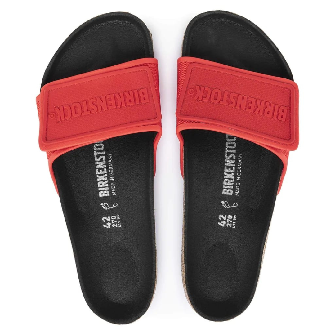 Birkenstock Adjustable Red Regular Fit Velcro Sliders ( Without Box )