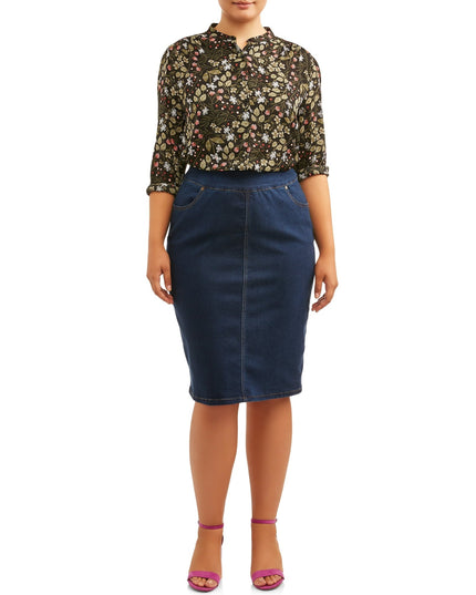SIZE: 18W - Alivia Ford Women's Plus Size Pull-On Denim Skirt
