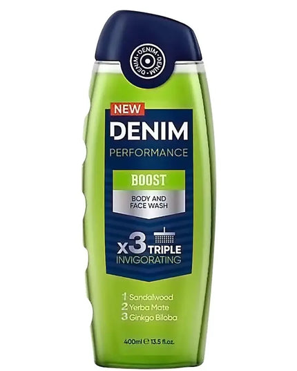 Denim new Performance Boost Body And Face Wash x3 400ml