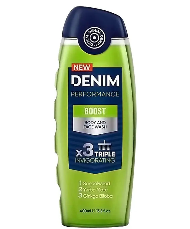 Denim new Performance Boost Body And Face Wash x3 400ml