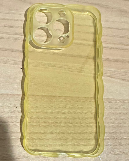 Cute curly case wave frame shape for iPhone 15 Pro clear case