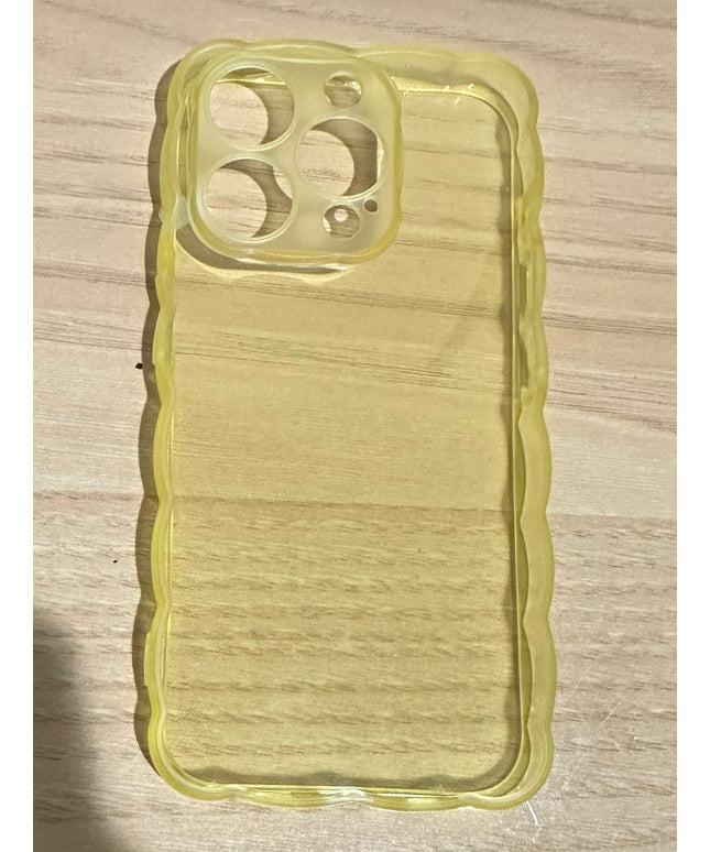 Cute curly case wave frame shape for iPhone 15 Pro clear case