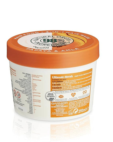 Garnier Fructis Hair Food Repair Mask, 3in1 Damaged Hair, Papaya | 390ml