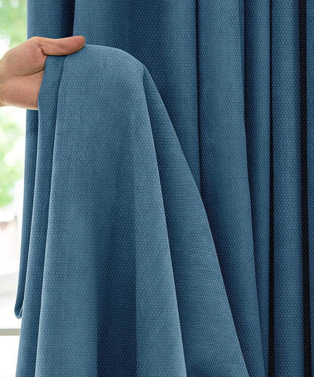 LIYAXUN Curtains with Hooks for Track System, Pinch Pleated Curtains Faux Linen 70% Blackout