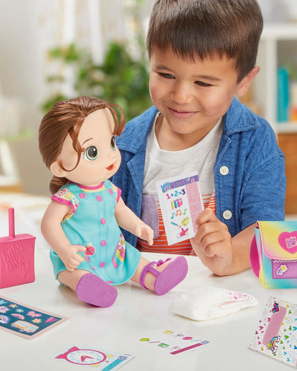 Baby Alive Time for School Baby Doll Set, Back to School Toys for 3 Year Old Girls & Boys & Up, 12 Inch Baby Doll, Brown Hair