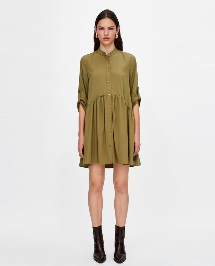 Clearance of Zara Dress – Shirt with A Button-Front Closure and