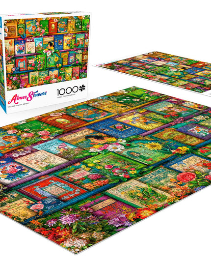 SEALED - Buffalo Games - Aimee Stewart - Vintage Summer Books - 1000 Piece Jigsaw Puzzle