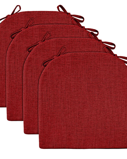 Wellsin Chair Cushions for Dining Chairs 4 Pack 40x40x5 cm, Red