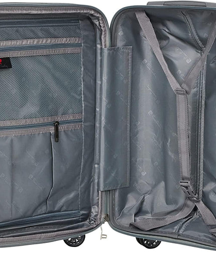 Pierre Cardin UNBREAKABLE Luggage for travel, ANTI Theft Double Zipper Suitcase, 4 Double Wheels (Set of 4, Grey)