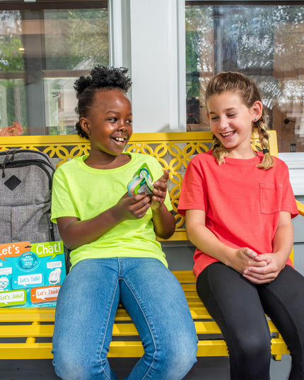 Open The Joy Let’s Chat 3–1 Conversation Starters Cards for Kids, Grab and Go Travel Card Games in Car, Airplanes, Talk, Think, Joke Cards - Ages 4+