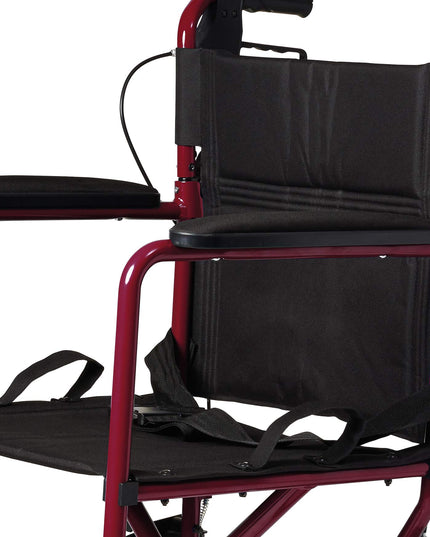 Medline Lightweight Foldable Transport Wheelchair with Handbrakes