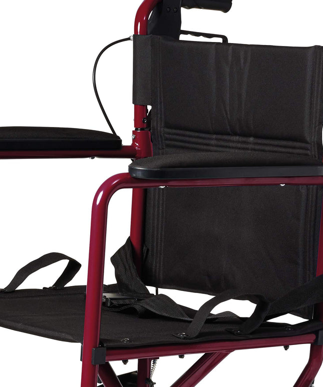 Medline Lightweight Foldable Transport Wheelchair with Handbrakes