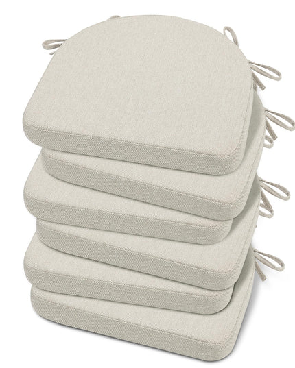 Shinnwa Chair Cushions for Dining Chairs 6 Pack, Kitchen Chair Cushions with Ties, Non-Slip Dining Chair Pads with Machine Washable Cover, 43x42CM, Beige