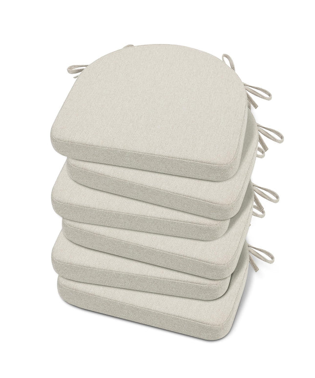 Shinnwa Chair Cushions for Dining Chairs 6 Pack, Kitchen Chair Cushions with Ties, Non-Slip Dining Chair Pads with Machine Washable Cover, 43x42CM, Beige