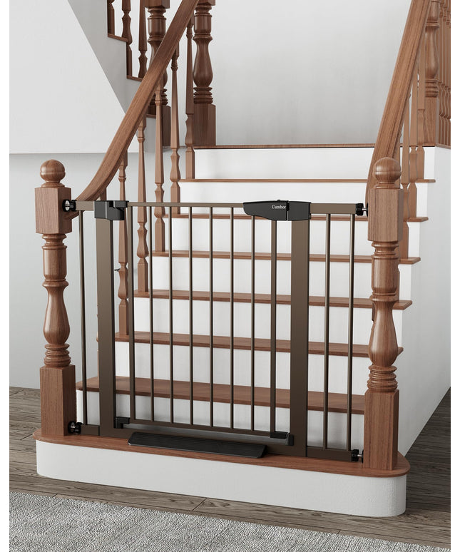 Cumbor 75-103 cm Baby Gate for Stairs, Mom's Choice Awards(Brown)