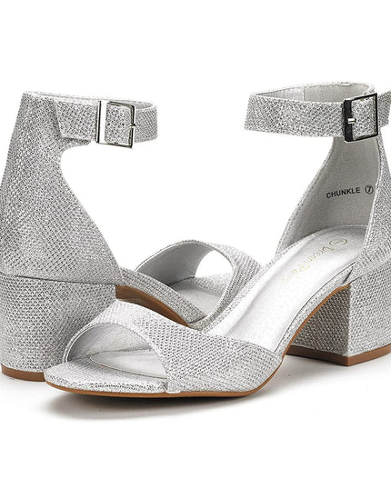 SIZE: 40 - DREAM PAIRS Womens Chunkle Low Heel Pump Ankle Strap Dress Sandal
