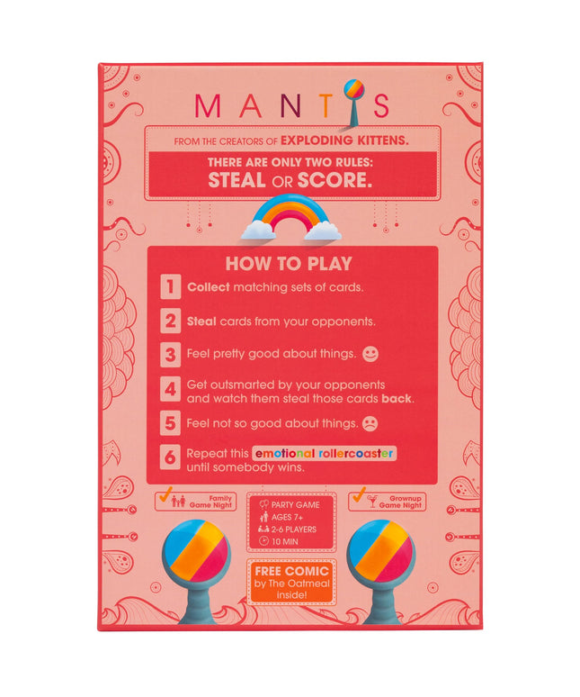 Exploding Kittens Mantis Card Games Fun Family Games for Adults Teens & Kids for Game Night, Popular Kid Games, 2-6 players