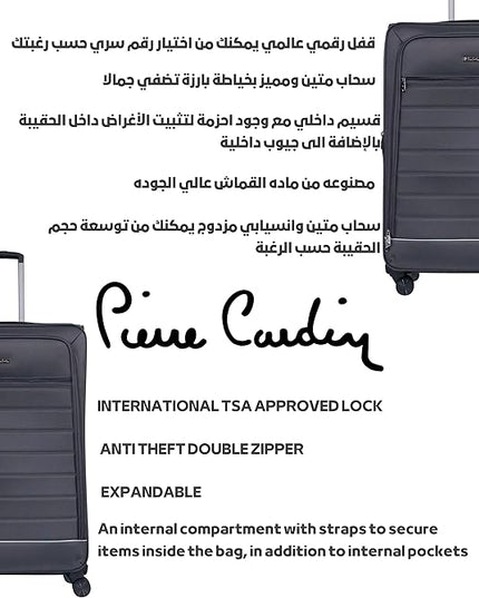 Pierre Cardin Lightweight Luggage TSA Approved Suitcase for Travel, ANTI Theft Double Zipper, 4 Double Wheels, Gallen Collection (Checked Luggage 28 Inch, Black)