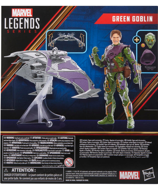Marvel Legends Green Goblin and Spider-Man No Way Home Deluxe 6-Inch Action Figures With 6 Accessories