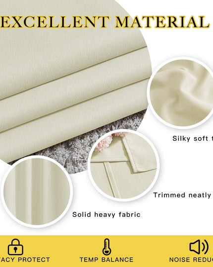NICETOWN Room Darkening Beige Curtain  167.6 cm wide x 213 cm long .