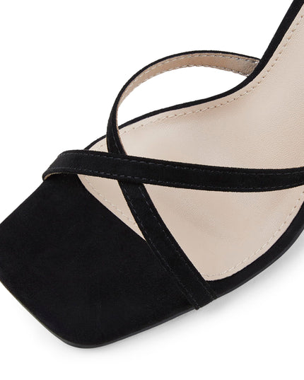 SIZE: 39.5 - Arromic High Heels for Women Strappy Stilettos Heels Square Open toe Heeled Sandals Buckle Ankle Strap Heels Sexy Wedding Dress Heels Shoes - 3inch Black