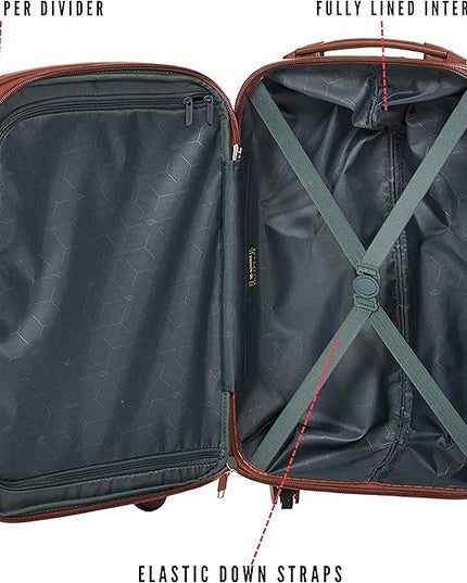 Sonada Hardside Luggage Set of 3 Expandable ABS-PC Material With Double Zipper, ANTI Theft Lock (Set of 3, Champagne)