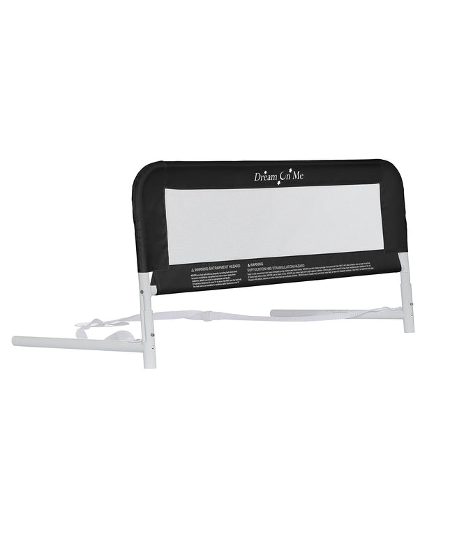 Dream On Me Lightweight Mesh Security Adjustable Bed Rail for Toddler(Black)