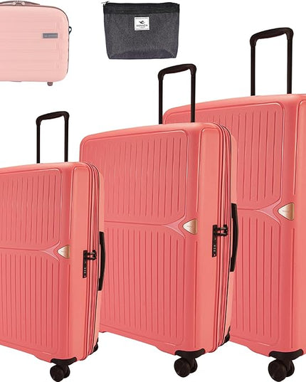 VERAGE Unbreakable Luggage Set of 3 Peach, Set of 4
