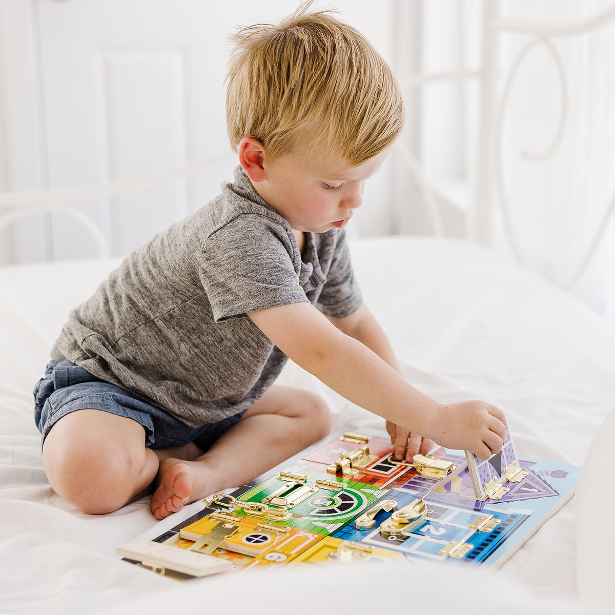 Melissa & Doug Latches Board Frustration-Free Packaging Skill Builders Toy (Open Box)
