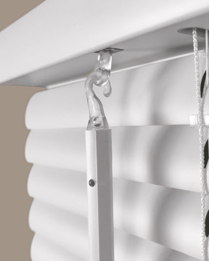 Calyx Interiors 2.5 cm Cordless Vinyl Mini Blinds, White,  77 W x 152 H cm