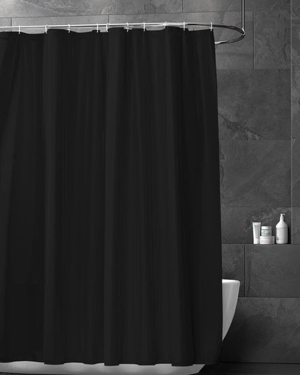 Funnytree Black Shower Curtain Liner with Privacy, 182 x 182 cm