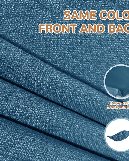 LIYAXUN Curtains with Hooks for Track System, Pinch Pleated Curtains Faux Linen 70% Blackout