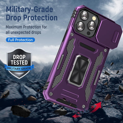 Purple UKLCCU iPhone 15 Pro case military-grade drop protection graphic