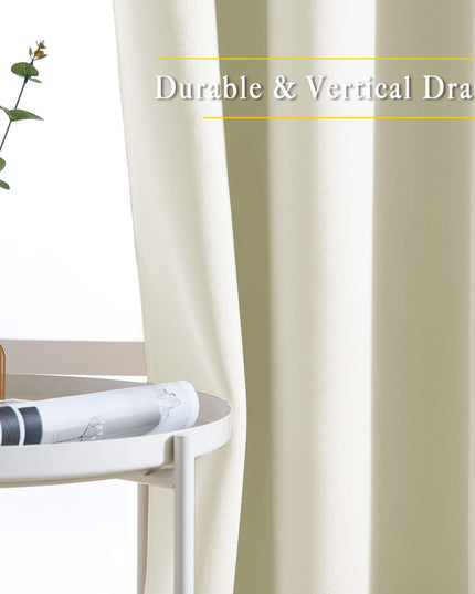 NICETOWN Room Darkening Beige Curtain  167.6 cm wide x 213 cm long .