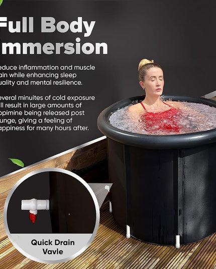 ice bath tub for athletes, Multi-Layer Portable cold Plunge Tub, Sport Recovery Cold Bath, Ice Bath Tubs cold pack, Foldable Cold Bath Tub with Cover?85 Gallon?model L?30”*30”*30”? Model L (30"*30"*30")