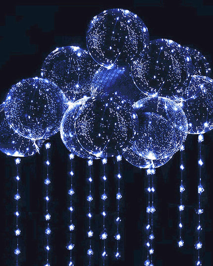 10 PACKS LED Bobo Balloons,Transparent LED Light Up Balloons,Helium Style Glow Bubble Balloons with String Lights for Party Birthday Wedding Festival Decorations (White)