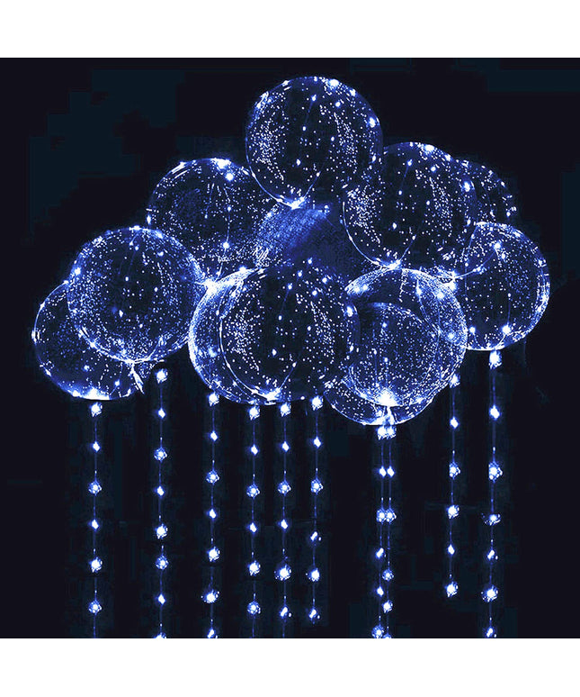 10 PACKS LED Bobo Balloons,Transparent LED Light Up Balloons,Helium Style Glow Bubble Balloons with String Lights for Party Birthday Wedding Festival Decorations (White)