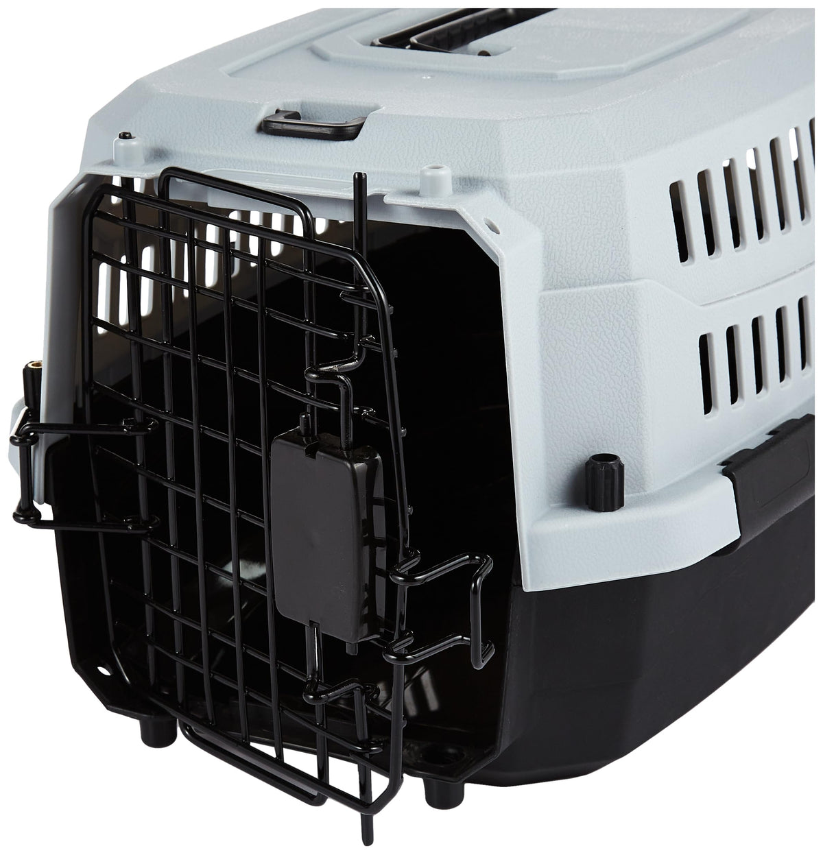 Close-up of M-Pets Viaggio carrier black wire door