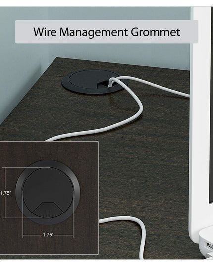 Ameriwood Home Dakota L-Desk with Bookshelves, Dove Gray