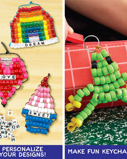Made By Me Ultimate Bead Pets by Horizon Group USA, Bead Pets Crafts for Kids, Includes Over 1400 Beads, Cording, Keychains & Carabiner Clips, Design Templates, Storage Cases & More