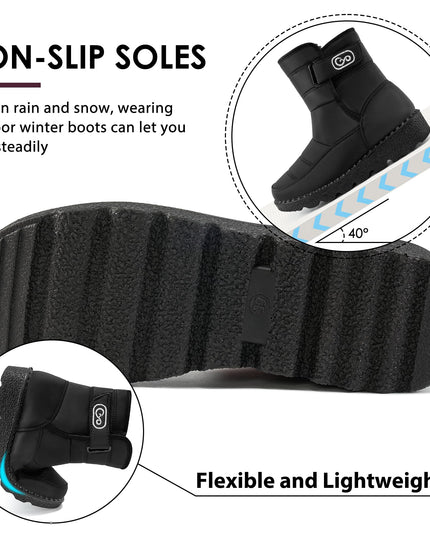 SIZE: 39 - Ablanczoom Womens Winter Snow Boots With Warm Fur Lining Comfortable Non Slip Ankle Booties Outdoor Waterproof Walking Boots for Women