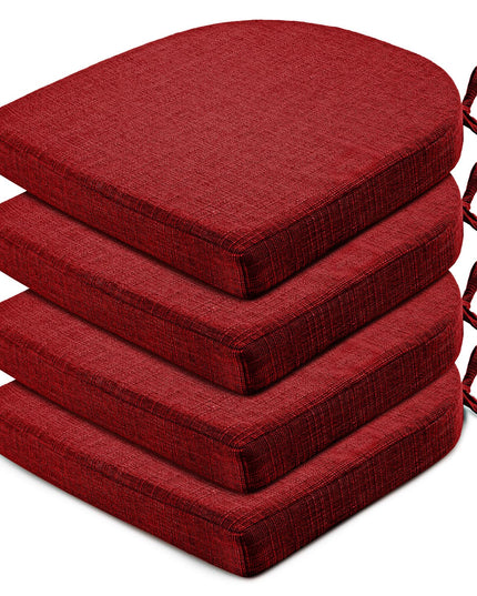 Wellsin Chair Cushions for Dining Chairs 4 Pack 40x40x5 cm, Red