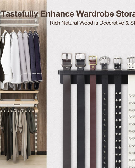 UGZOO Tie Rack and Belt Organizer for Closet, 2-in-1 Belt Hanger and Tie Organizer (Black)