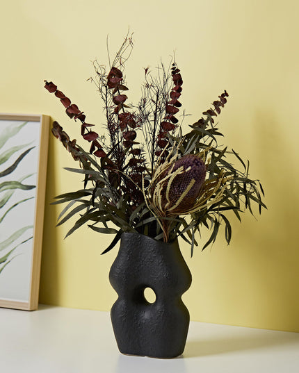 UPWOIGH White Black Ceramic Vase Set of 2,Modern Boho Flower Vase Home Décor
