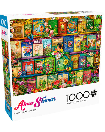 SEALED - Buffalo Games - Aimee Stewart - Vintage Summer Books - 1000 Piece Jigsaw Puzzle