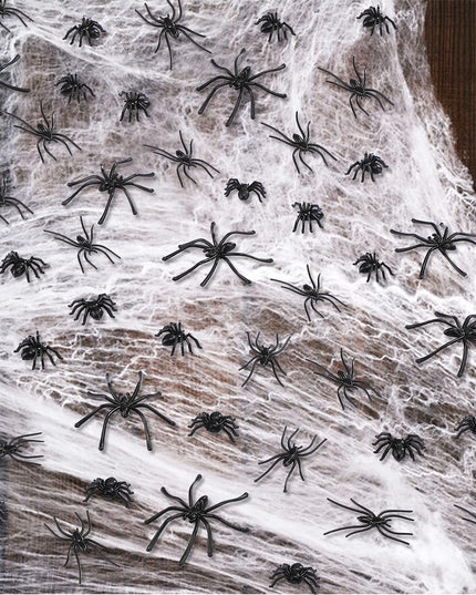 Civaner 3 Sizes 120 Pieces Halloween Plastic Spiders Small Black Plastic Spiders Fake Black Tiny Spiders Terror Prank Props for Home and Party Decorations, 2 x 1.8 Inch, 1.5 x 0.8 Inch, 0.9 x 0.6 Inch