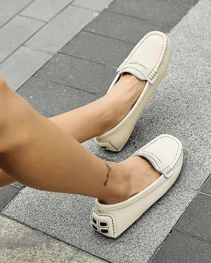 SIZE: 38.5 - Artisure Women's Classic Genuine Leather Penny Loafers Driving Moccasins Casual Slip On Boat Shoes Fashion Comfort Flats